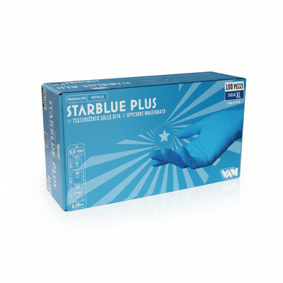 Guanti Monouso in Nitrile Blu 5 g "VAM Star Blue PLUS" - Taglia S