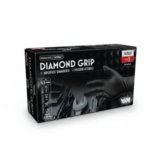 Guanto nitrile nero 8 gr "Vam diamond grip black" - Taglia L