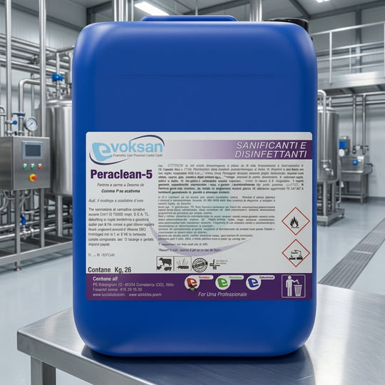 Peraclean-5 Biocida superattivo per uso esterno - Acido Peracetico - 25 Kg