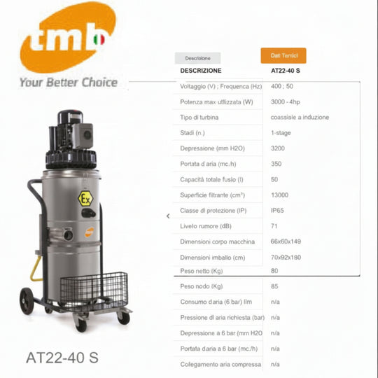 Aspiratore Industriale ATEX TMB AT22-40 S