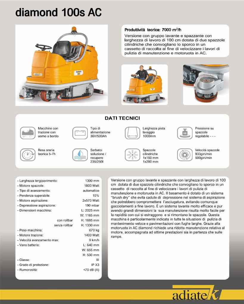 Lavasciuga Adiatek Diamond 100s AC