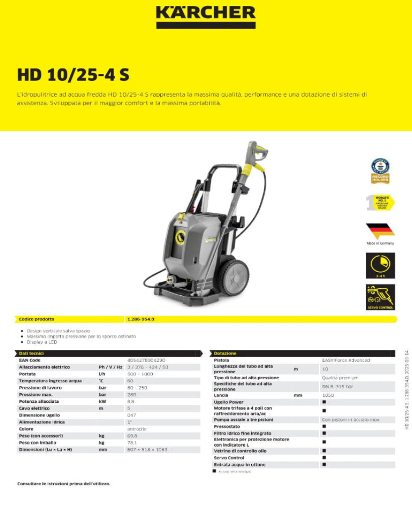 Idropulitrice Kärcher HD 10/25-4 S