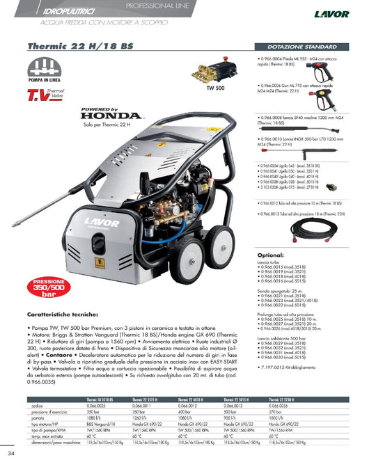 Idropulitrice Lavor Thermic 18 BS
