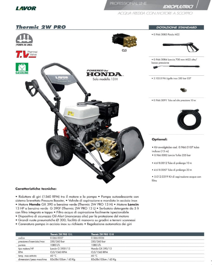 Idropulitrice Lavor Thermic 2W Pro