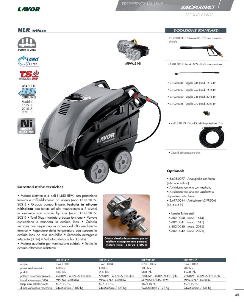 Idropulitrice ad acqua calda LAVOR HLR 2015 LP Diesel