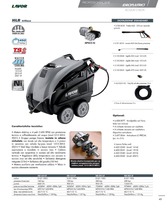 Idropulitrice ad acqua calda LAVOR HLR 2015 LP Diesel