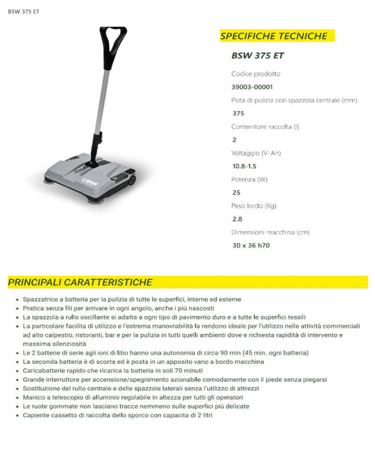 Spazzatrice Lavor BSW 375 ET