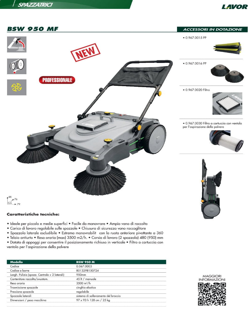 Spazzatrice Lavor BSW 950 MF