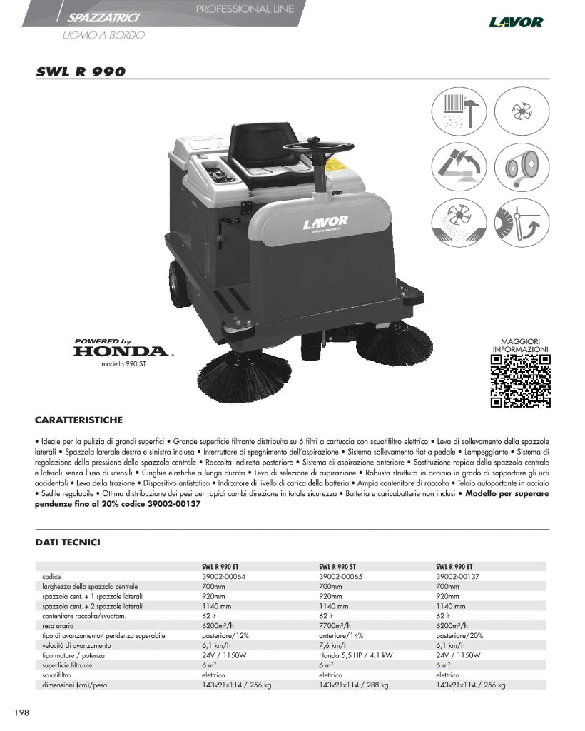 Spazzatrice Lavor SWL R 990