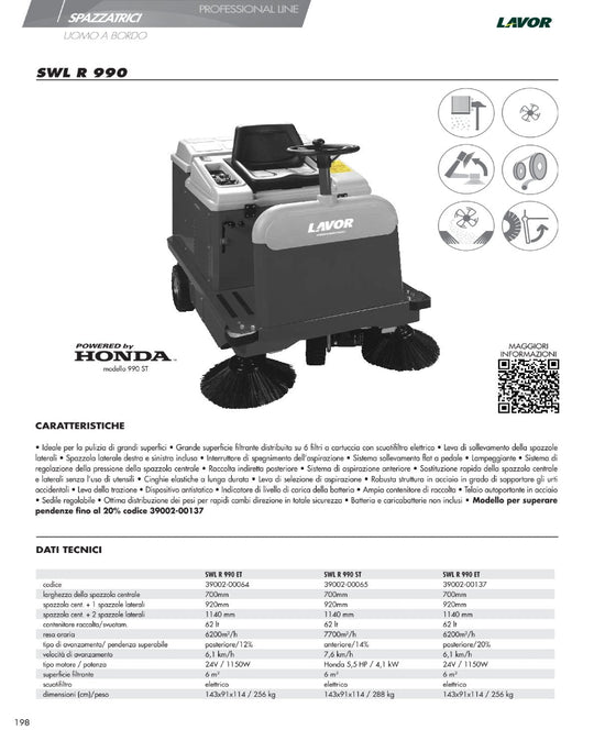 Spazzatrice Lavor SWL R 990