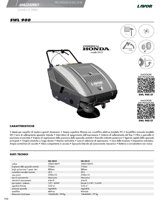 Spazzatrice Lavor SWL 900