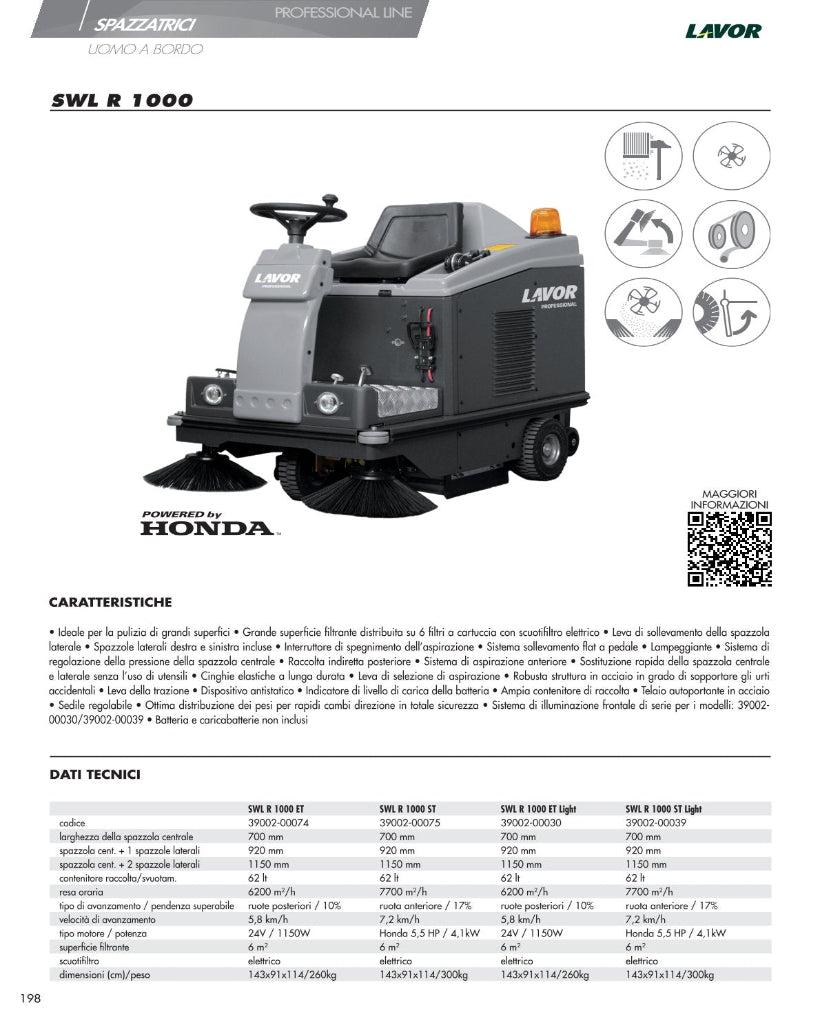 Spazzatrice Lavor SWL R1000