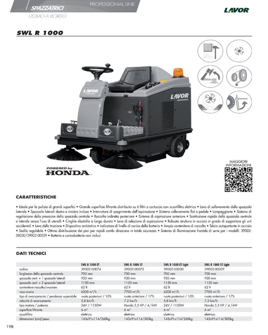 Spazzatrice Lavor SWL R1000