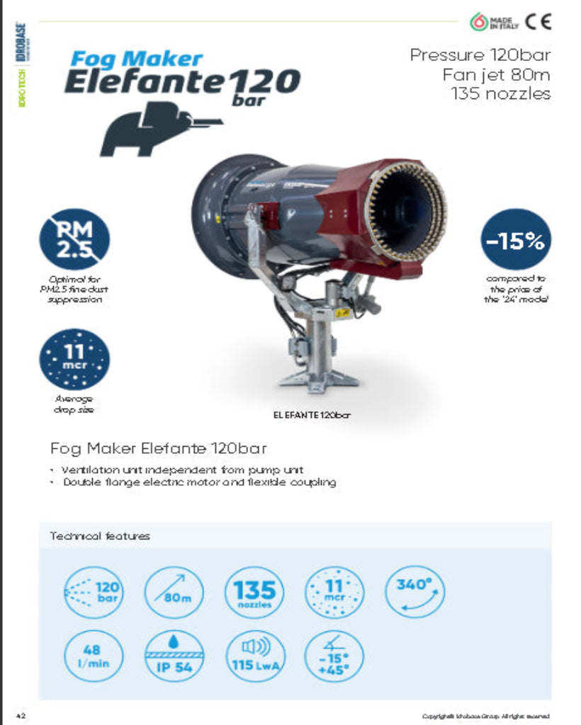 Idrobase Fog Maker Elefante 120 bar